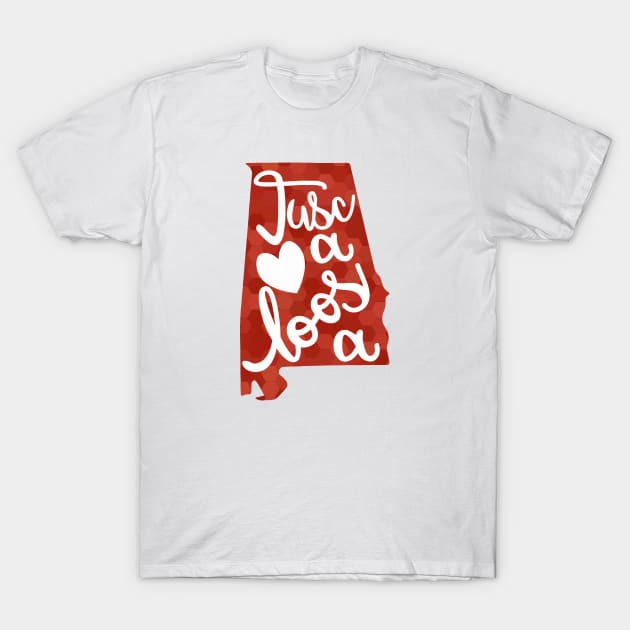 Tuscaloosa Alabama Map Crimson Tide T-Shirt by candhdesigns